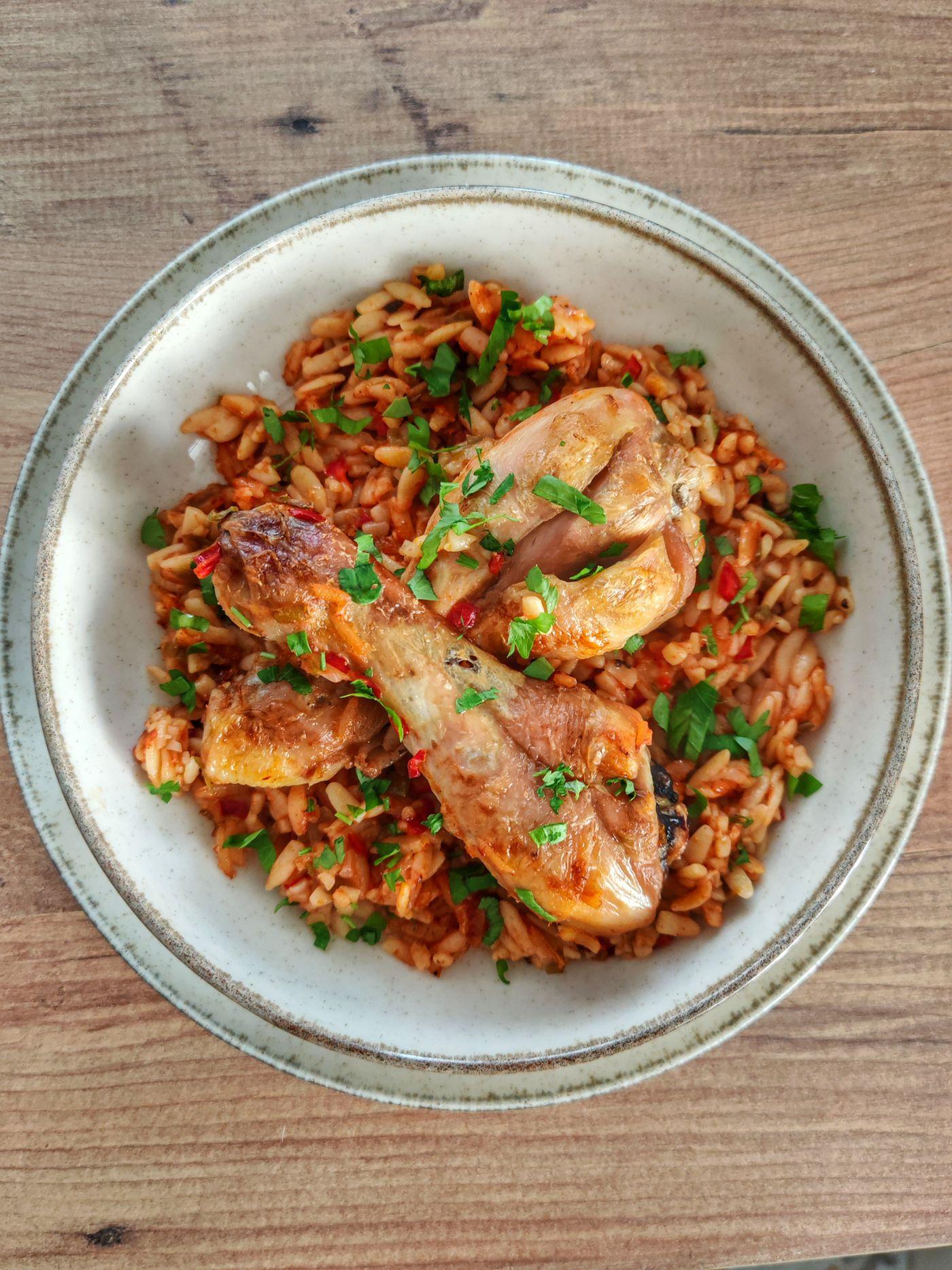 Charred Lemon Chicken with Orzo